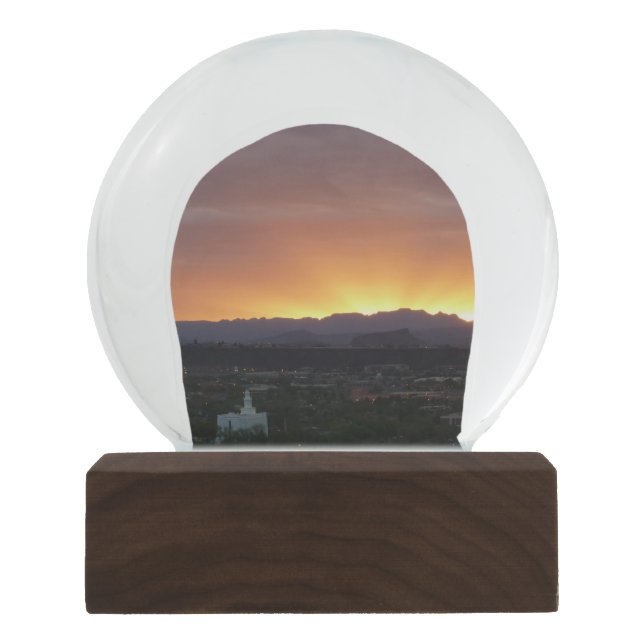 Sonnenaufgang über St. George Utah Landschaft Schneekugel (Vorderseite)