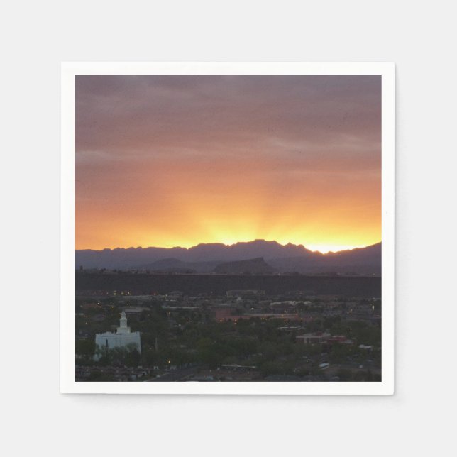 Sonnenaufgang über St. George Utah Landschaft Serviette (Vorderseite)