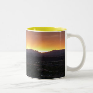 Sonnenaufgang über St. George Utah Landschaft Zweifarbige Tasse