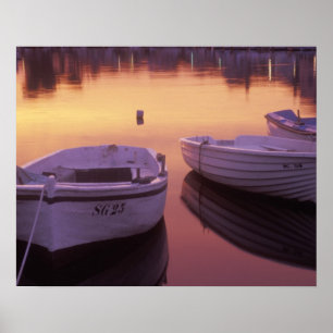 Sonnenaufgang über Stari Grad Hafen mit Angeln Poster