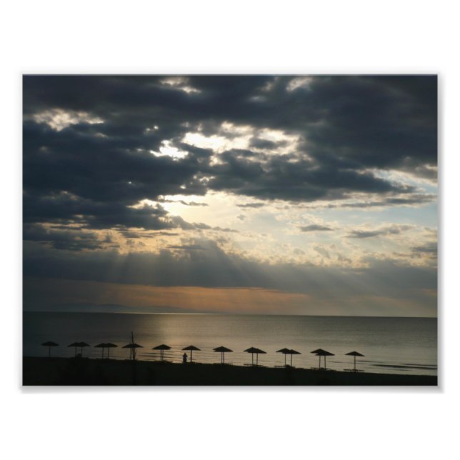 Sonnenaufgang über Strand in Griechenland Landscha Fotodruck (Vorne)