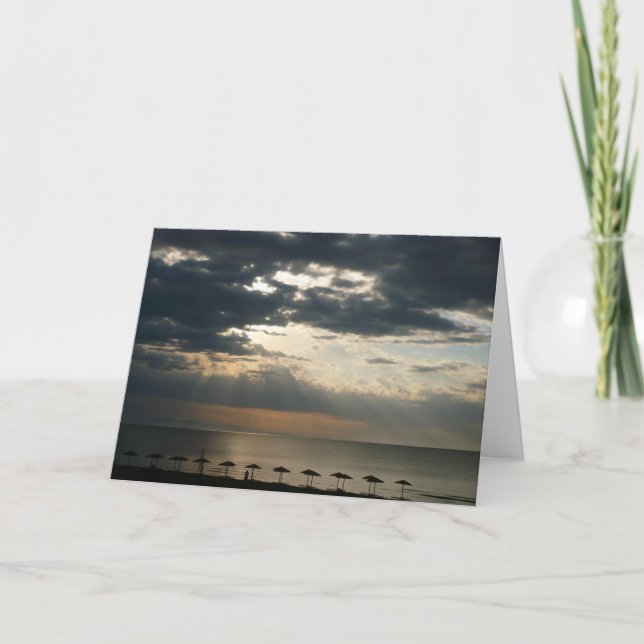 Sonnenaufgang über Strand in Griechenland Landscha Karte (Vorderseite)