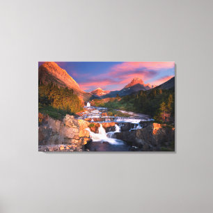 Sonnenaufgang über Swiftcurrent Nebenfluss Leinwanddruck