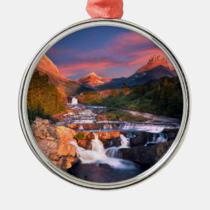Sonnenaufgang über Swiftcurrent Nebenfluss Ornament Aus Metall