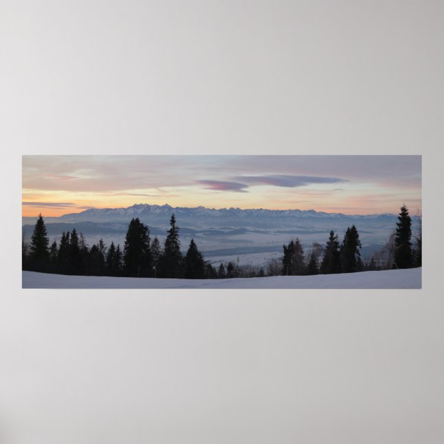 Sonnenaufgang über Tatras Poster (Vorne)