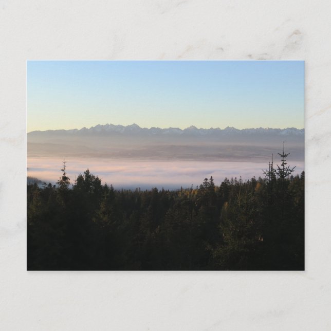 Sonnenaufgang über Tatras Postkarte (Vorderseite)