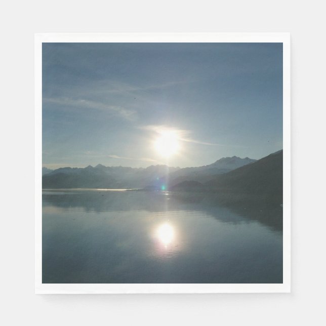 Sonnenaufgang über Uni Fjord Alaska Fotografie Serviette (Vorderseite)