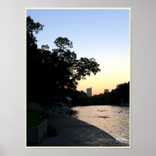 "Sonnenaufgang über Wasser" Barton Springs Austin Poster
