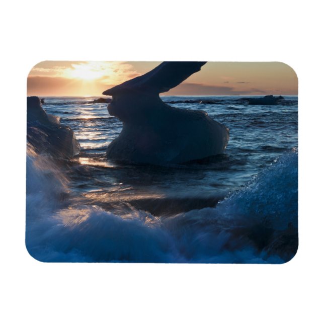 Sonnenaufgang und Eisberg Magnet (Horizontal)