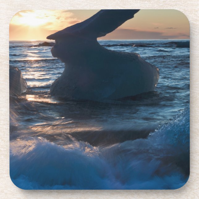 Sonnenaufgang und Eisberg Untersetzer (Vorderseite)