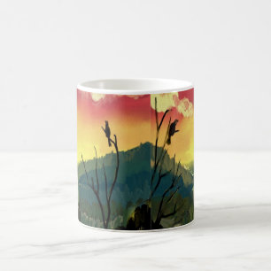 Sonnenaufgang und frühe Riserkarten Kaffeetasse