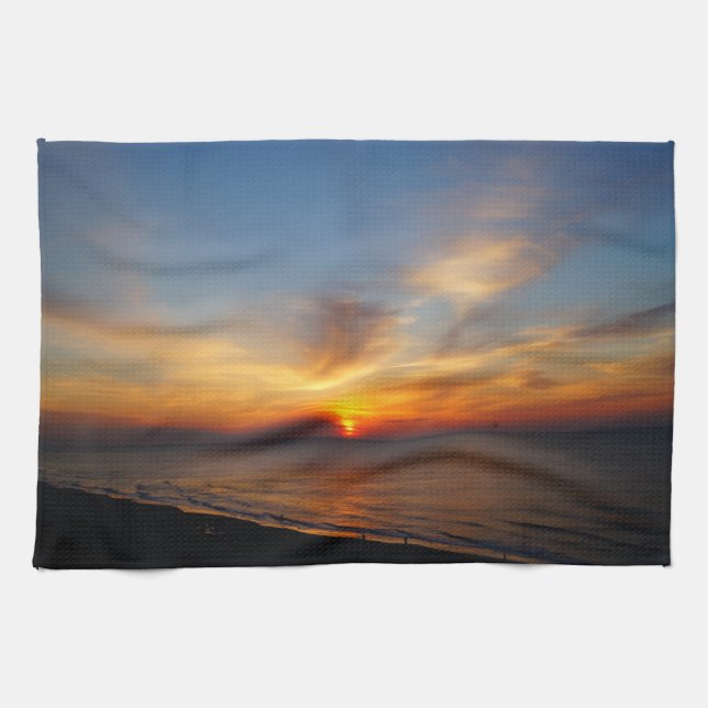 Sonnenaufgang und Meer Küchentuch (Horizontal)