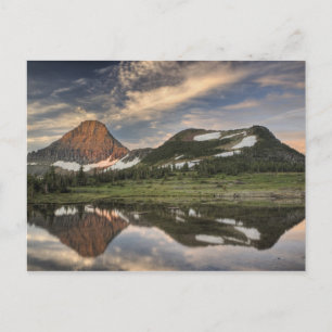 Sonnenaufgang und Reflexion, Glacier National Park Postkarte