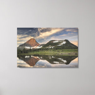 Sonnenaufgang und Spiegelung, Glacier-Nationalpark Leinwanddruck