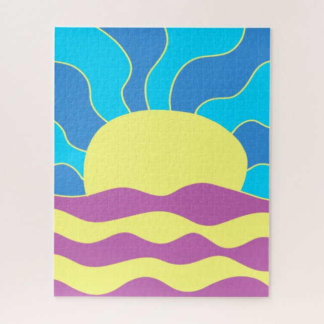 Sonnenaufgang und Wave Abstrakte Kunst (Vertikal)