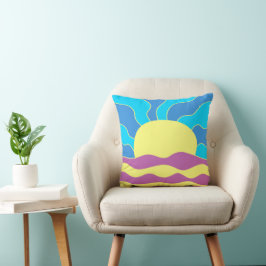Sonnenaufgang und Wave Abstrakte Kunst Kissen