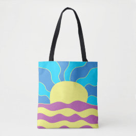 Sonnenaufgang und Wave Abstrakte Kunst Tasche