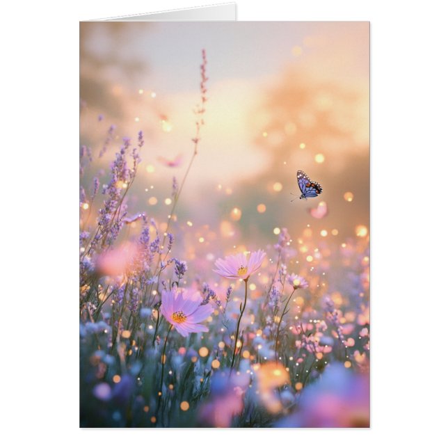 Sonnenaufgang Wildblume Blank Grußkarte (Vorne)