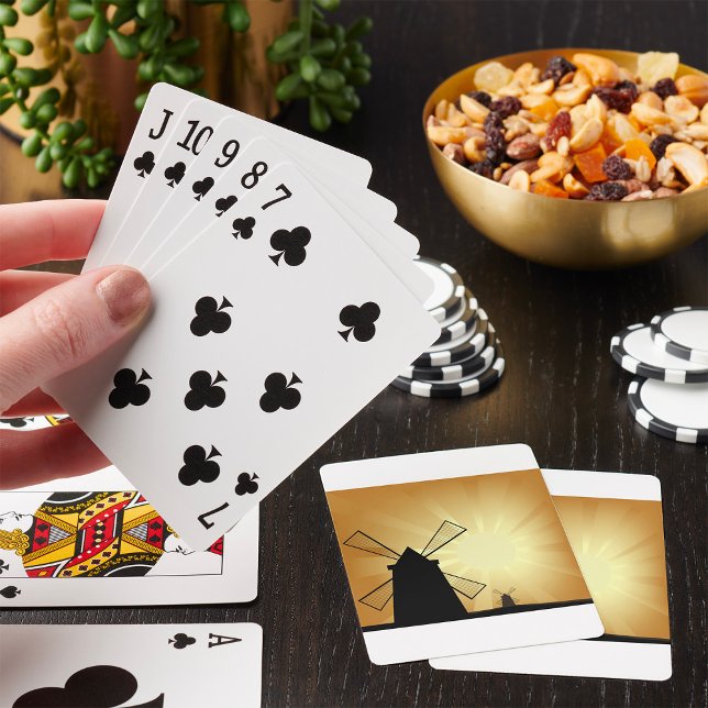 Sonnenaufgang Windmühlen Spielkarten (Von Creator hochgeladen)