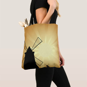Sonnenaufgang Windmühlen Tasche