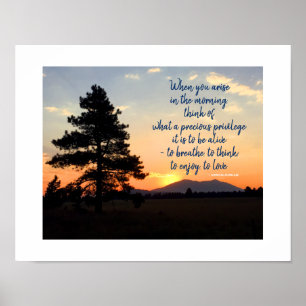 Sonnenaufgang Zitat der Inspiration Poster