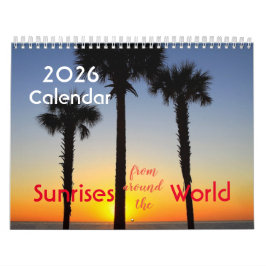 Sonnenaufgänge aus der ganzen Welt mit dem Gedicht Kalender