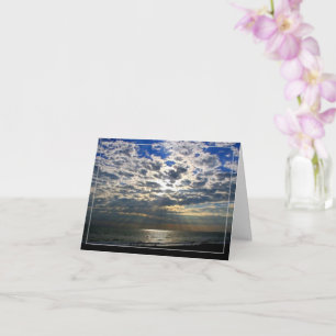 Sonnenaufgänge durch Wolken geklappte Grußkarte Karte