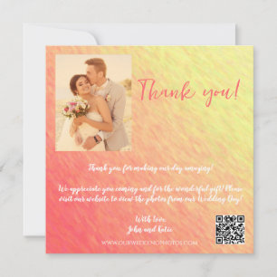 Sonnenaufgangs-Foto und QR-Code - Hochzeit Danke Einladung