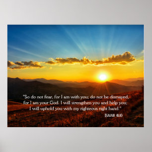 Sonnenaufgangsberg Fürchte dich nicht Jesaja 41:10 Poster