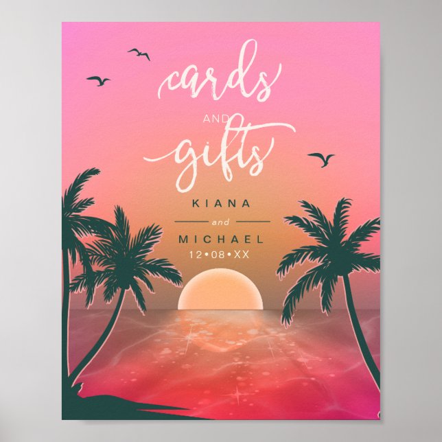 Sonnenaufgangskarten und Geschenke der Tropischen  Poster (Vorne)
