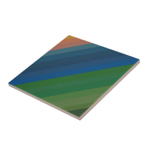 Sonnenaufgangslandschaft Farben Diagonale Linien Fliese