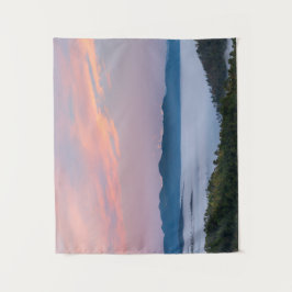 Sonnenaufgangsnebel im Tal Triglav, Slowenien Wandteppich