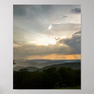 Sonnenausbruch am Aussichtspunkt Poster