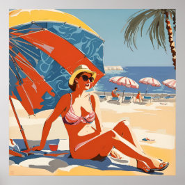 Sonnenbaden an der Riviera Poster