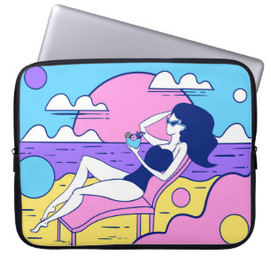 Sonnenbäder am Strand mit einem Cocktail in der Ha Laptopschutzhülle