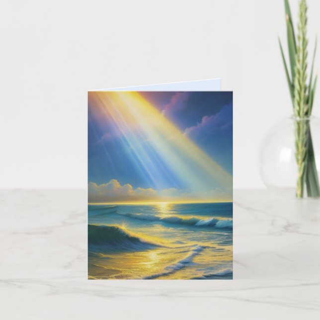 Sonnenbänke auf der Sea Grußkarte Karte (Vorderseite)