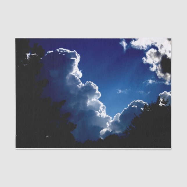 Sonnenbäume durch Sturmwolken Seidenpapier (Vorderseite)