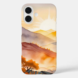 Sonnenbeleuchtete Bäume und schattige Täler iPhone 16 Hülle