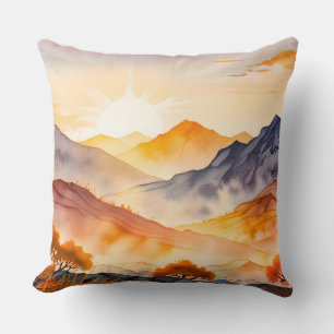 Sonnenbeleuchtete Bäume und schattige Täler Kissen