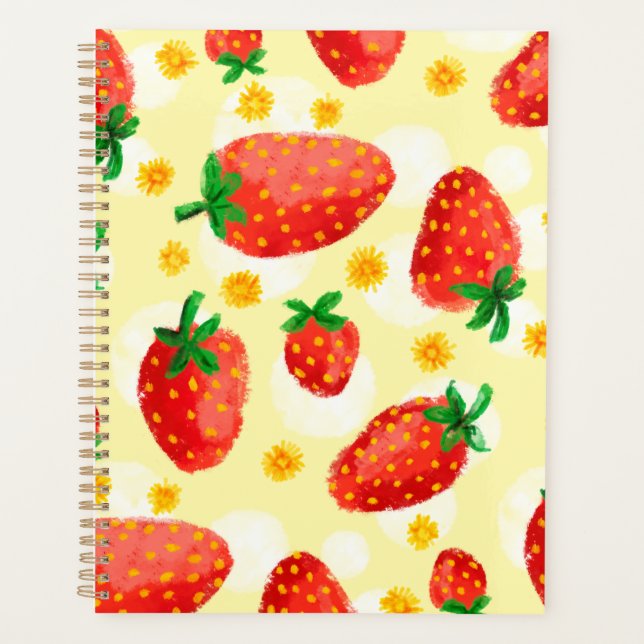 Sonnenbeleuchtete Erdbeeren & Daisies Planer (Vorderseite)