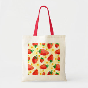 Sonnenbeleuchtete Erdbeeren & Daisies Tragetasche