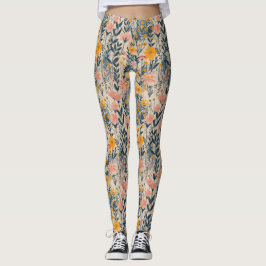 Sonnenbeleuchtete Wiese Rustikale Flora Leggings