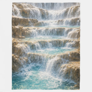Sonnenbeleuchteter Wasserfall-Canyon Fleecedecke