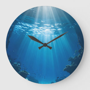 Sonnenbeleuchtetes Korallenriff unter Wasser Uhr