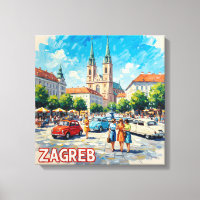 Sonnenbeschattete Zagreber Kathedralenpromenade Le