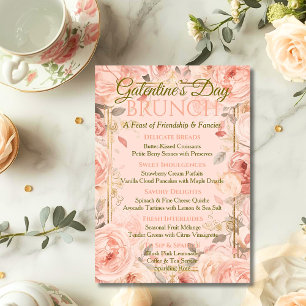 Sonnenbeschatteter Rokoko-Garten Galentine-Brunch Einladung