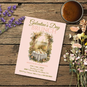 Sonnenbeschatteter Rokoko-Garten Galentine-Brunch Einladung