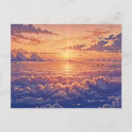 Sonnenbeschienene Atmosphäre - Lebendiger Illustra Postkarte
