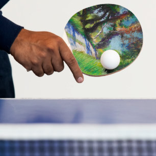 Sonnenbeschienene Olivenhaide Pastell-Landschaft Tischtennis Schläger