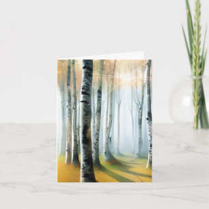 Sonnenbeschienener Birken- oder Espenhain Aquarell